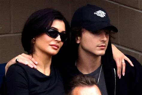 Kylie Jenner and Timothée Chalamet Coordinate in Black at US Open 2023