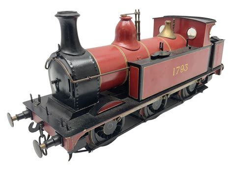 Gauge 1 - live steam 0-6-0 tank locomotive No.1793 in LMS red and black livery L29cm W8.5cm ...