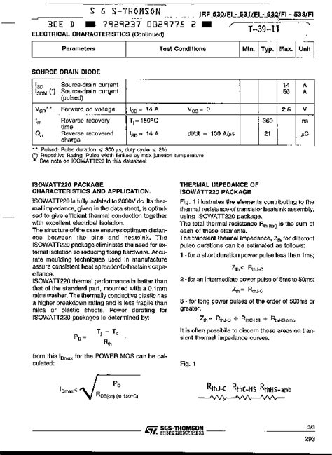 IRF530 datasheet(3/3 Pages) STMICROELECTRONICS | N - CHANNEL ...