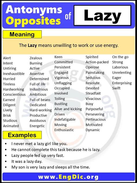 antonyms of Lazy pdf Archives - EngDic