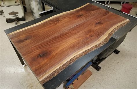 Hand Crafted Live Edge Black Walnut Slab Wood Finished Table Top by ...