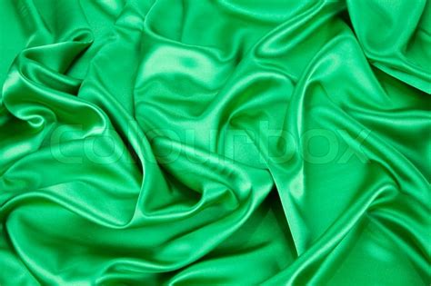 Green silk background. Texture. Close ... | Stock image | Colourbox