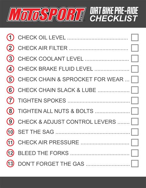 The MotoSport.com Dirt Bike Pre-Ride Checklist | MotoSport