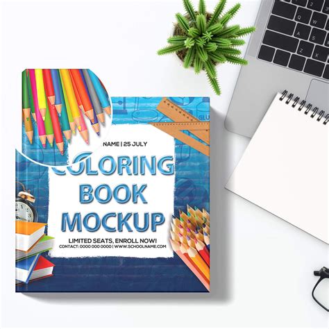 Free Coloring Book Mockup PSD Template - Mockup Den