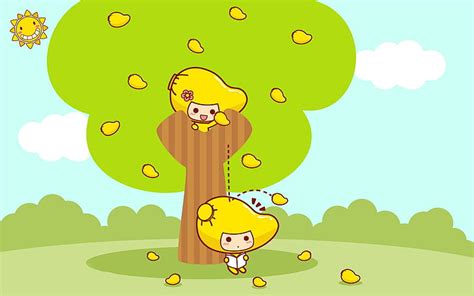 HD wallpaper: Mango kids, yellow mango tree graphic art, vector ...