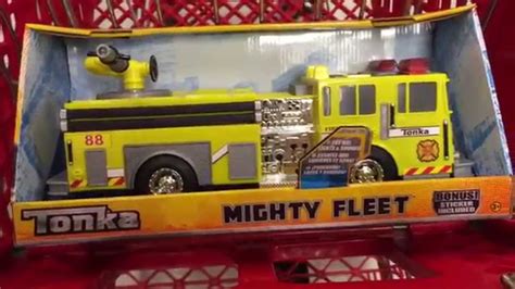 TONKA "Rescue Force Lights and Sounds Yellow Fire Engine" Truck - Toy Review - YouTube