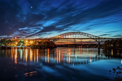 The I-95 Piscataqua River Bridge At The Blue Hour Photograph by R Scott ...