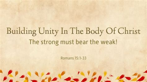 Building Unity In The Body Of Christ - Logos Sermons