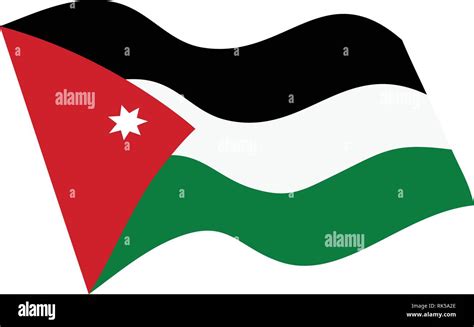 Flag of Hashemite Kingdom of Jordan. Waving flag Stock Vector Image ...