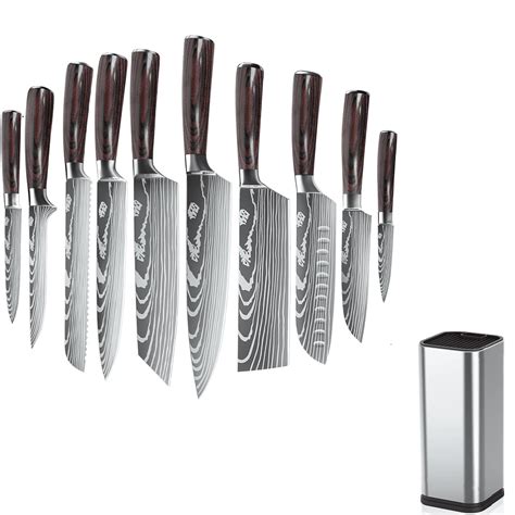 Kepeak Knife Set, Kitchen Knife Set with Tool Holder,10 Pieces ...