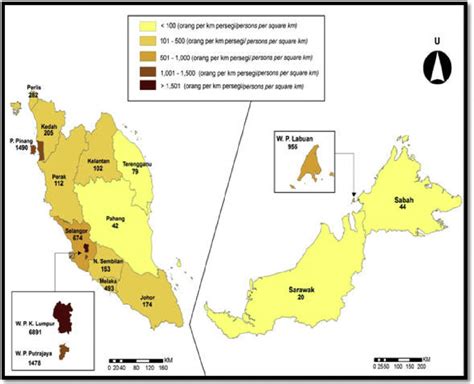 Malaysia Population Density Map