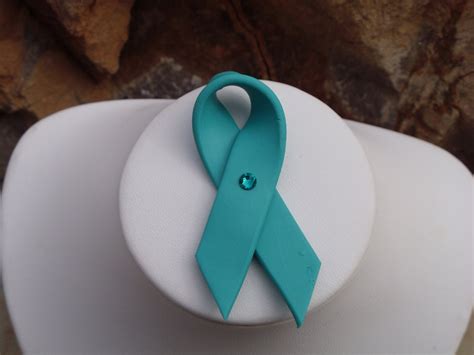 Ovarian Cancer Awareness Ribbon Pin by OldPuebloJewelry on Etsy