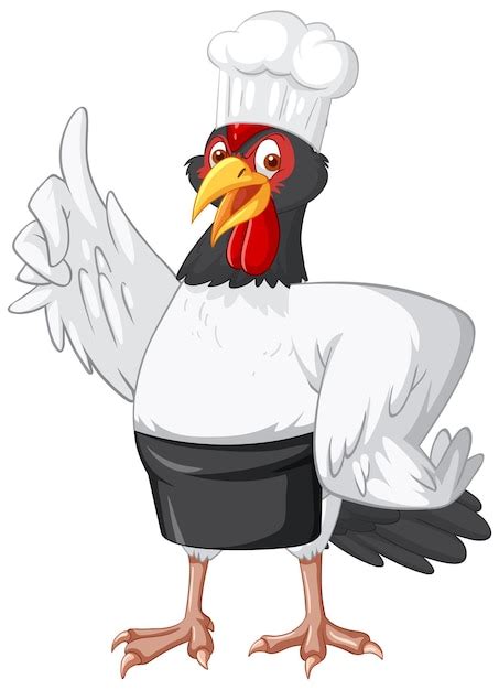 Free Vector | Chicken wearing chef outfit cartoon character