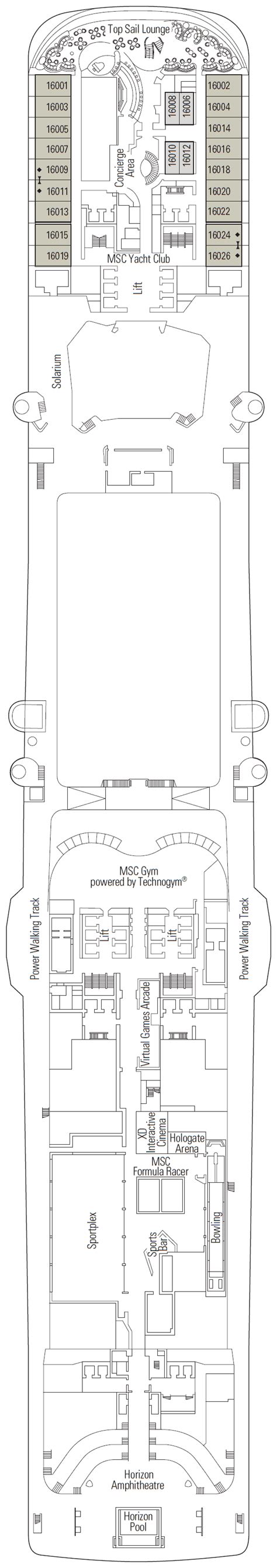 MSC Virtuosa Deck Plan