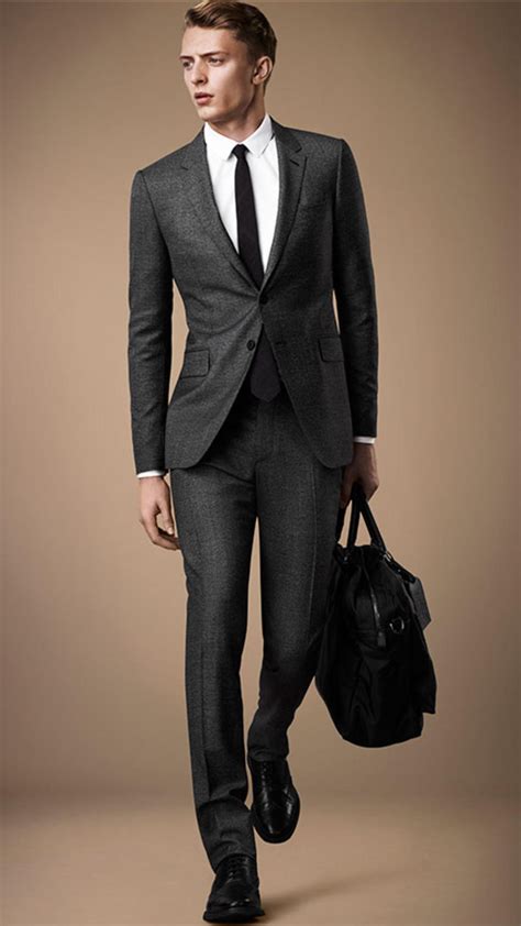 Burberry Slim Fit Travel Tailoring Wool Prince Of Wales Check Suit in Gray for Men - Lyst