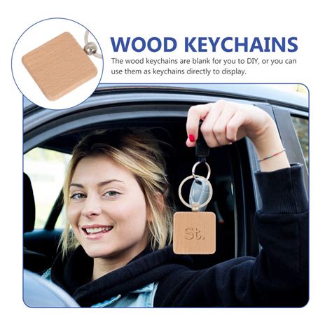 5pcs Keychain Diy Keychain Wooden Keychain Blank Keyring | eBay