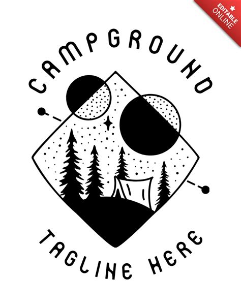 Sacred Geometry Campground Silhouette Badge Template Design | Free Design Template