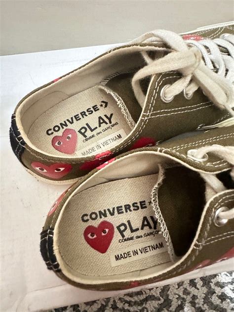 CDG Play x Converse Multiple Hearts - Olive, Women's Fashion, Footwear, Sneakers on Carousell