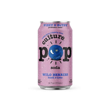 Culture Pop Sparkling Prebiotic Soda, Wild Berry, 12 Fl Oz Cans (Pack ...