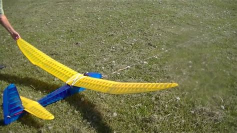 Vintage Thermic 100 RC Glider Kit from 1950 Towed with a Fun Cub FUNNY - YouTube