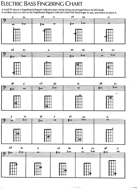 bass guitar fingering chart pdf Buy bass guitar chords chart 4-string ...