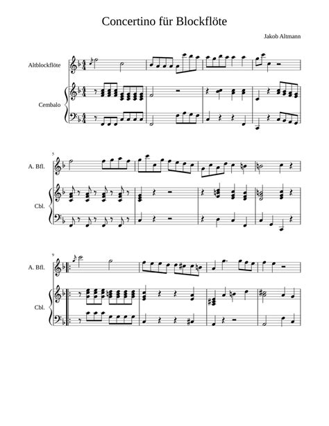 4 pieces for alto recorder Sheet music for Recorder, Harpsichord | Download free in PDF or MIDI ...