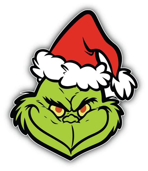 The Grinch Cartoon Face Sticker Bumper Decal | Etsy | Grinch face svg, Grinch images, Grinch svg ...