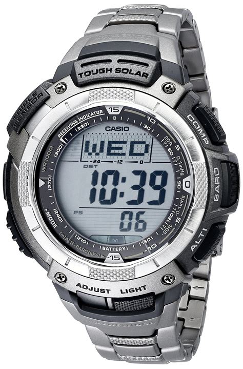 Casio PAW1100T-7V Pathfinder Altimeter and Barometer Solar Atomic Digital Watch for Men ...