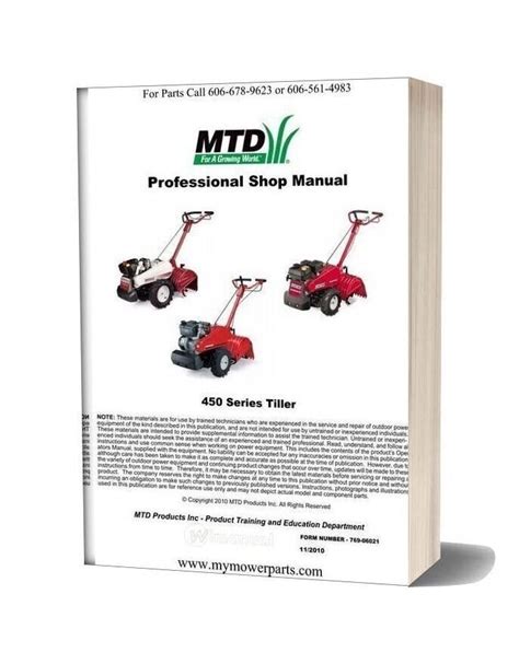 Cub Cadet White Outdoor Yard Machines Rear Tine Tiller Repair Manual 450 Series