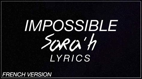 Impossible (French version) - Sara'h Lyrics/Paroles (James Arthur/Shontelle Cover) Chords - Chordify