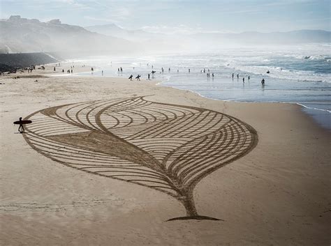 ephemeral sand drawings created by french artist sam dougados