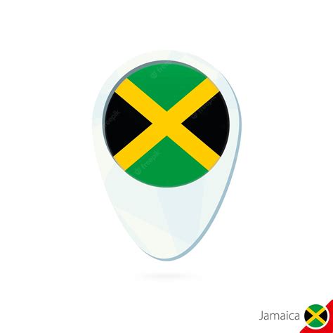 Premium Vector | Jamaica flag location map pin icon on white background