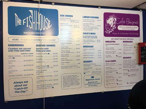 Menu at The Fish House restaurant, Louisville