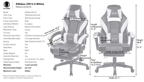 KILLABEE 9015-2 - Gray Massage Gaming Chair – KILLABEE Gaming Chair