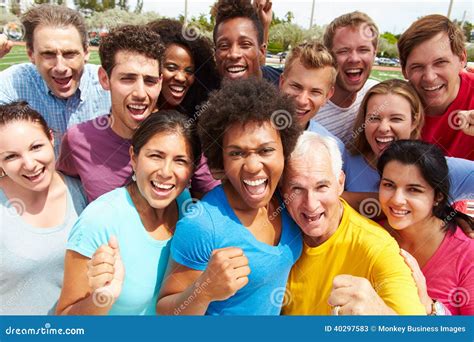 Outdoor Portrait Of Multi-Ethnic Crowd Stock Photo - Image: 40297583