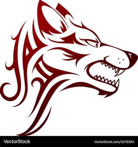 Wolf head tattoo Royalty Free Vector Image - VectorStock