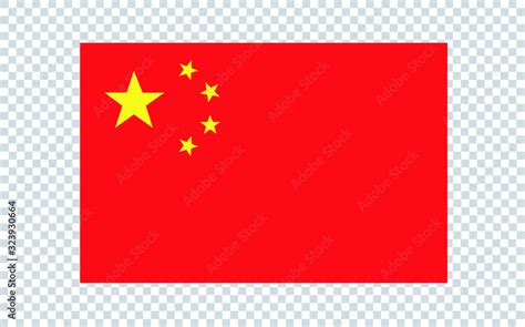 China flag in vector illustration. Isolated on transparent background ...