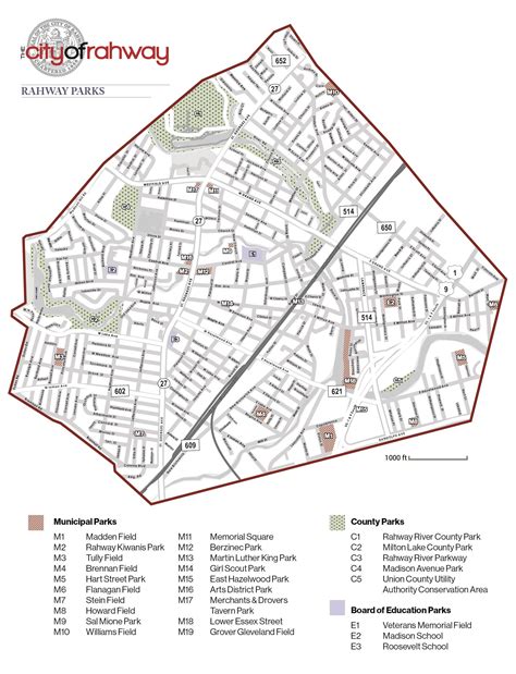 Map of City Parks | Rahway, NJ