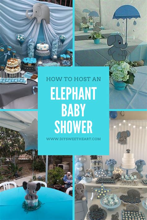 Elephant Baby Shower Decorations Navy blue and Gray Elephant Decor ...