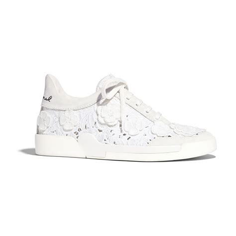 Embroidery White Lace-Ups | CHANEL | Casual shoes women, Girls shoes ...