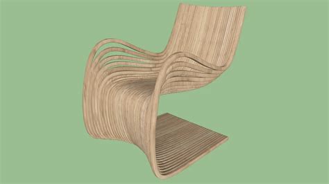 Wooden Curved Chair | 3D Warehouse