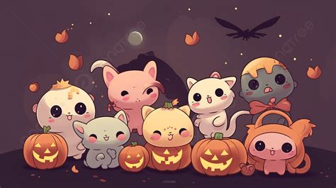 Fond Kawaii Dhalloween Fond, Fond Décran 171, Chats, Jolies Images Dhalloween à Dessiner Image ...