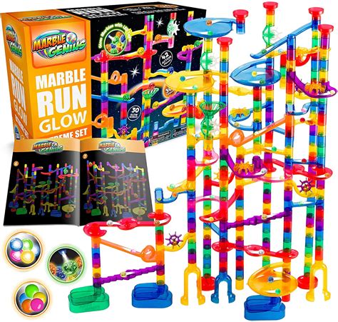 Marble Genius Glow Marble Run Extreme Set - 300 Complete Pieces + Free Instruction App & Full ...