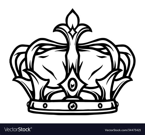 Royal crown tattoo template Royalty Free Vector Image