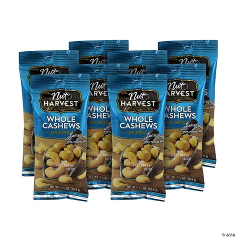 NUT HARVEST Sea Salted Whole Cashews, 2.25 oz, 8 Pack | Oriental Trading