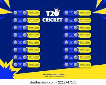 T20 Cricket Match Schedule List 3d Stock Vector (Royalty Free ...