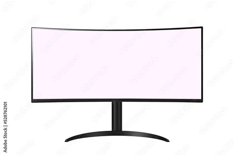 Ultrawide and curved computer monitor isolated on white background ...