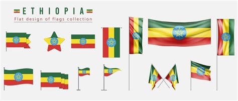 Premium Vector | Ethiopia flag flat design of flags collection