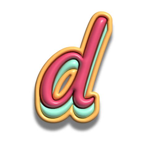 Letter d glossy 3d font 22286001 PNG