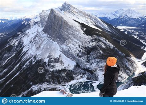 View of Ha Ling Peak in Canmore, East End of Rundle Trail, Canada ...